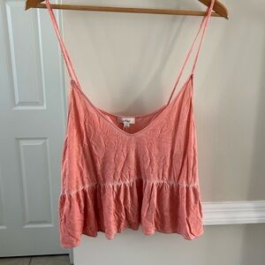 Wilfred | Cropped Coral Peplum Tank Top